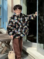 [90-150cm] 花柄 ボア アウター - Image 6