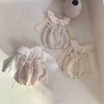 [66-90cm]サロペット フラワー柄 ロンパース 可愛い ディリー - Image 3