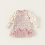 [80-140cm]シャネル風 ジャンパースカート&パフスリーブブラウス - Image 2