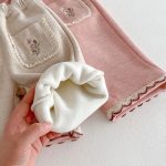 [73-120cm] 刺繍入り あったか カジュアル パンツ