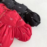 [73-120cm] 蝶結び 刺繍 中綿アウター - Image 14