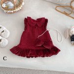 [73-120cm] ツイード風 お姫様 ワンピース&リボンアクセ - Image 6