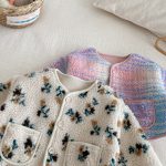 [73-120cm] 花柄 チェック 中綿ジャケット - Image 9