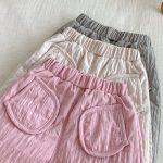 [73-120cm] 無地 裏起毛 パンツ - Image 11