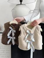 [66-100cm] リボン ボア ベスト - Image 2