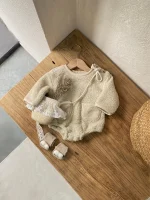 [66-90cm] ポケット付き ボア ロンパース - Image 6