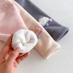 [73-120cm] ぽんぽん ワッペン あったか レギンス - Image 2