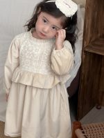 [90-140cm]レース クリーム プリンセス ワンピース