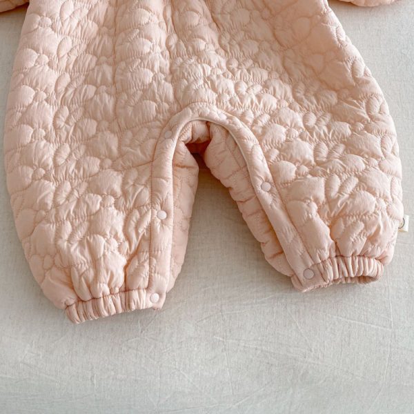 [66-90cm] 刺繍 カートゥーン 中綿 カバーオール