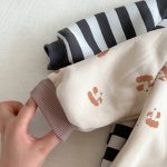 [66-90cm]犬柄 ボーダー 裏起毛 カバーオール - Image 14