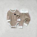 [66-90cm]ハート柄 ボーダー セットアップ - Image 3