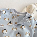 [73-110cm] 犬柄&数字柄 カジュアル 2点セット - Image 2