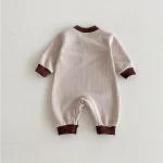 [66-100cm] 熊柄ワッフル オールインワン - Image 7