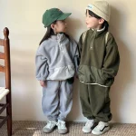 [80-150cm] フリース POLOデザイン セットアップ - Image 2