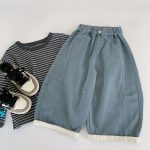 [90-140cm]ゆったり カジュアル ワイドパンツ - Image 5