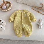 [66-90cm] マカロンカラー 刺繍 カバーオール