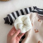 [66-90cm]犬柄 ボーダー 裏起毛 カバーオール - Image 15