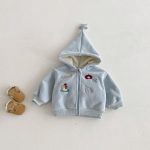 [73-120cm] 刺繍 フード付き スターあったか アウター - Image 9