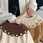 [90-130cm] フリルビッグ襟 ニット トップス - Image 10