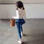 [90-150cm]デニムパンツ フリル付き 7分丈 カジュアル 履きやすい ボトムス - Image 18