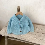 [73-110cm]花編み ニット カーディガン - Image 3