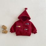 [73-120cm] 刺繍 フード付き スターあったか アウター - Image 2