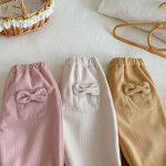 [73-120cm] 蝶結びコーデュロイ あったか パンツ