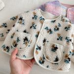 [73-120cm] 花柄 チェック 中綿 ジャケット - Image 7