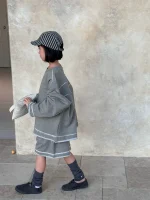 [90-150cm] ボーダー カジュアル セットアップ - Image 4