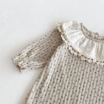 [66-100cm] レース襟 小花柄 オールインワン - Image 7