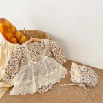 [66-90cm] ワンピース風 花柄 ロンパース - Image 13