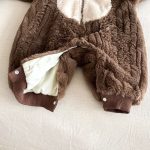 [66-90cm]うさぎ ファー風 フード 裏起毛 カバーオール