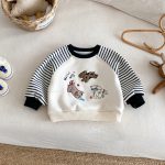 [73-120cm] キャラクター 刺繍 あったか トレーナー