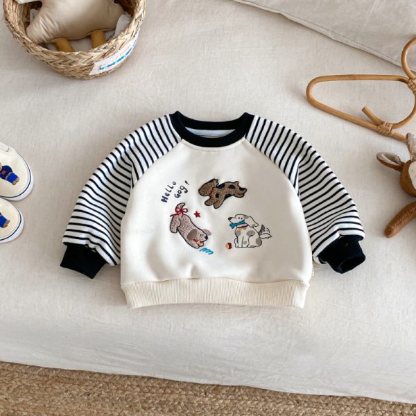 [73-120cm] キャラクター 刺繍 あったか トレーナー