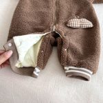 [66-90cm]韓国風 ボアフードカバーオール - Image 18