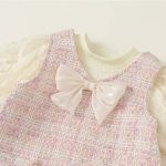 [80-140cm]シャネル風 ジャンパースカート&パフスリーブブラウス - Image 6