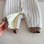 [66-90cm] フード付き 花柄 カバーオール - Image 3