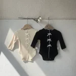 [66-90cm] リボン フリル襟 ロンパース - Image 10