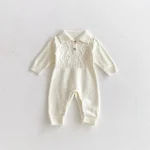 [66-100cm] ポロ ゲーブル編み オールインワン - Image 8