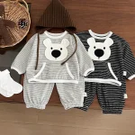 [73-110cm] 熊柄 ボーダー セットアップ - Image 5