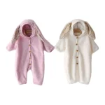 [66-90cm] ウサギデザインボア オールインワン - Image 6