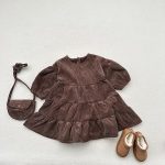 [80-130cm] INS映え レトロ コーデュロイ ワンピース - Image 14