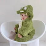 [66-100cm] 恐竜デザイン ボア オールインワン - Image 3