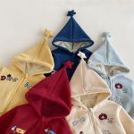 [73-120cm] 刺繍 フード付き スターあったか アウター - Image 12