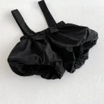 [66-100cm]2点セット フリル襟 ドット シャツ & サロペット - Image 13