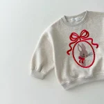 [80-130cm] リボン ウサギ プルオーバ トレーナー