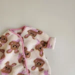 [66-90cm] ラビットor熊柄 ボア オールインワン - Image 11