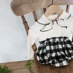 [66-90cm]リボン襟 ロンパース - Image 4