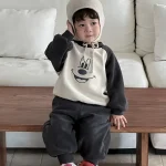 [73-110cm] カートゥーン ボア付き セットアップ - Image 2