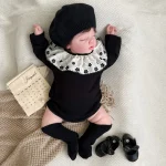 [66-90cm] フラワー襟 ロンパース - Image 9